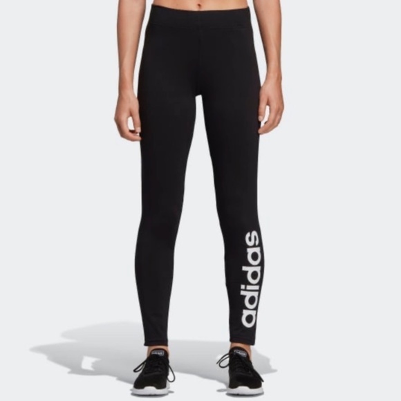 New Adidas Women's High Rise Logo Leggings Tights Size XS - Picture 1 of 14